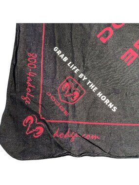 Vintage Bandana Hanky Scarf Men's Womens Dodge Trucks 20x20" Black Cotton USA